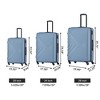SEVOBAL Luggage 3 Piece ABS Lightweight Luggage Set with Spinner Wheels, TSA Lock, Hard Shell Suitcase for Travel School, Blue, 30.31"*20.08"*11.81" - 3 of 4