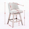 26" Swivel Upholstered Counter Height Bar Stools Set of 2 with Curved Back for Dining Room Kitchen Island-Baofuwish - 4 of 4