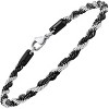Steeltime Men's two tone black ip and stainless steel rope chain bracelet - 2 of 4