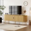 70.1" TV Cabinet with Storage and Sliding Doors, Wood Media Console Table for TVs Up to 80 Inches, Modern Entertainment Center - 3 of 4