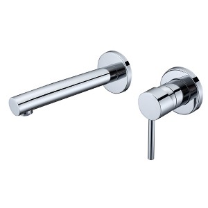 Sumerain Wall Mount Faucet for Bathroom Sink, Modern Chrome Bathroom Faucet Single Handle with Valve - 1 of 4