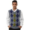 Lars Amadeus Men's Casual Argyle V Neck Sleeveless Knit Pullover Sweater Vest - 2 of 4
