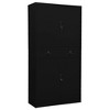 vidaXL 35.4"x15.7"x70.9" Steel Office Cabinet in Black – Secure File Storage with Locks, Adjustable Shelves, Smooth-Opening Drawers - 2 of 4