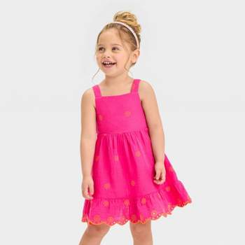 Toddler Girls' Twinkle Gauze Dress - Cat & Jack™ Peach Orange