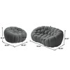 WJShome Single Bubble Chair with Ottoman,Oversized Memory Foam Bubble Lazy Floor Sofa, Modern Upholstered Bean Bag Sofas - 3 of 4