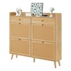 Coolmee Rattan Shoe Cabinet for Entryway with 4 Flip Drawers and 2 Drawer, Narrow Shoe Rack Organizer Hidden Shoe Rack Drawer for Entrance - 3 of 4