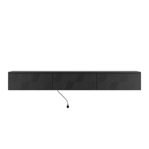GlasFlength TV Stands and Consoles Floating TV Stand Wall Mounted Modern TV Stand Floating TV Cabinet for Living Room, Black, 72.24"*16.73"*5.12" - 1 of 4