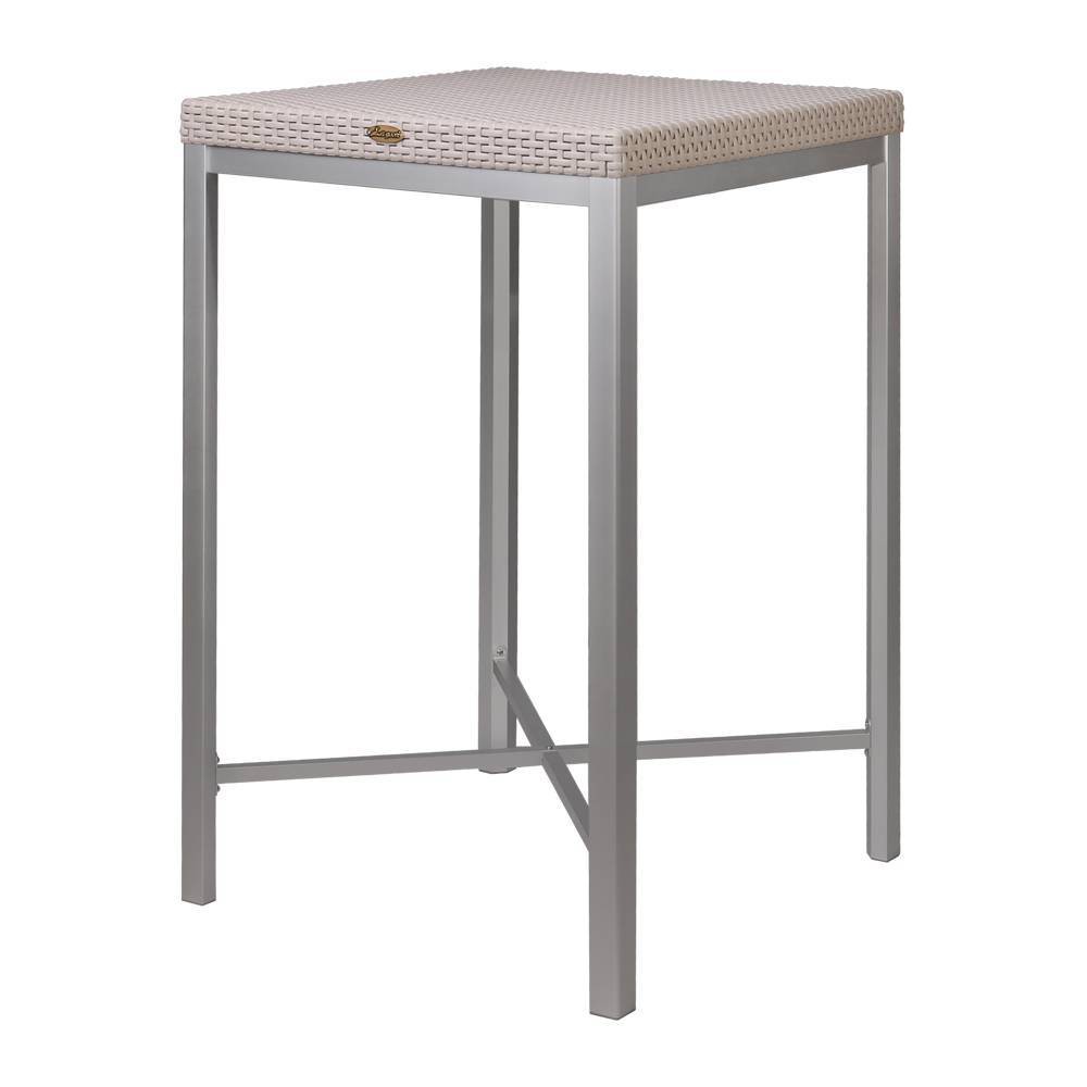 Russ Rattan Bar Table with Aluminum Legs - Gray - Lagoon