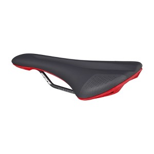 Spank OOZY 280 Saddle - Black Red | 265mm Width | Chromoly Rails | Synthetic - 1 of 3