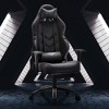 Sweat-proof PU Leather Gaming Chair Fixed up Armrest Lumbar Support Ergonomic Arm Chair With Double Arm & Footrest - 2 of 4