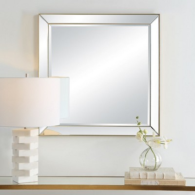 Lytton 28" Gold Square Wood Transitional Mirror