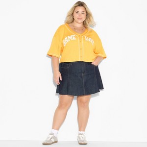 Women's Game Day Cropped Elbow Sleeve V-Neck Athletic Jersey - Wild Fable™ - 1 of 3
