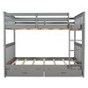 NicBex Full/Full Wooden Floor Bunk Bed with Drawers,Ladder&Safety Guardrails,Heavy Duty Bunkbed for Teens,Noise-Reduced Bed Frames,600lbs Max - 2 of 4