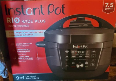 Instant Pot Rio Wide Plus, 7.5 Quarts, Quiet Steam Release, 9-in-1 Electric  Multi-cooker, Pressure Cooker, Slow Cooker, Rice Cooker & More : Target