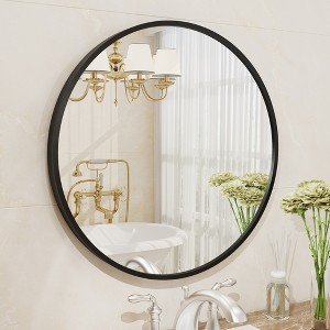 Apmir  Round High Quality Aluminum Alloy Framed French Cleat Mounted Wall Decor Bathroom Vanity Mirror - 1 of 4