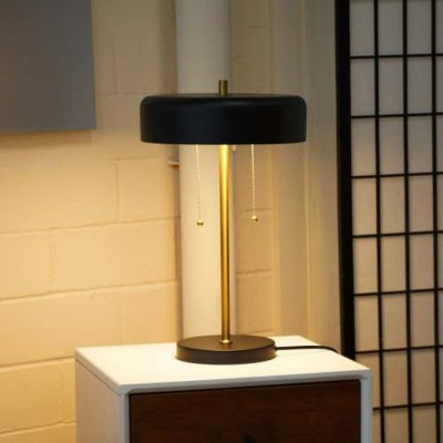 Modern Table Lamps with Metal Base and Drum Shade Shape, Nightstand Lamps for Bedroom or Living Room–The Pop Home