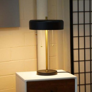 Modern Table Lamps with Metal Base and Drum Shade Shape, Nightstand Lamps for Bedroom or Living Room–The Pop Home - 1 of 4