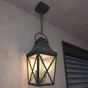 YUHAO Outdoor Gazebo and Porch Anti-Rust Waterproof Outdoor Ceiling Light Modern  Black(1 PACK) - 1 of 4