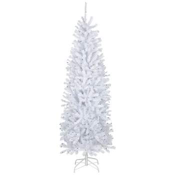 Northlight 6.5’ Pre-Lit Slim Geneva White Spruce Artificial Christmas Tree, Blue Lights