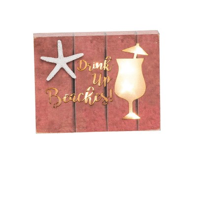 Beachcombers Drink Up Beaches Mini Light Up Led Block
