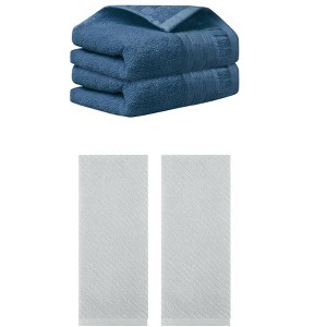 REGALWOVEN 4 Pcs Solid Soft Absorbent Hand Towel for Bathroom 14" x 30" - 1 of 4