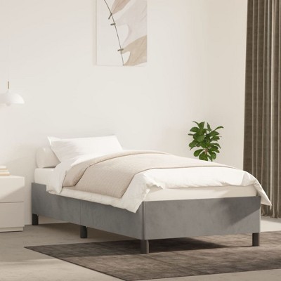 vidaXL Bed Frame Light Gray 39.4 in.x74.8 in. Twin Velvet