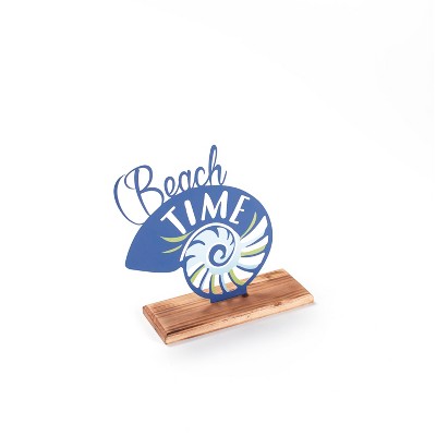 Lakeside Beach Time Seashell-Look Tabletop Sign - Indoor Summer Accent