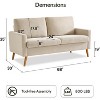 Vipbear 68" Sofa Fabric Couch,Comfy Loveseat with Spring Cushion, Solid Wood, Tool-Free Assembly - 2 of 4