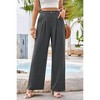 Women's Wide Leg Pants High Waist Work Business Office Trousers Casual Suit Pants Back Elastic with Pockets - 3 of 4