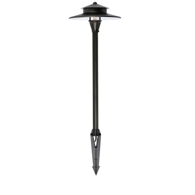 Elegant Lighting Outdoor 12V Cast Brass tier path light 9 inch Wide x 24 inch High in Dark Bronze