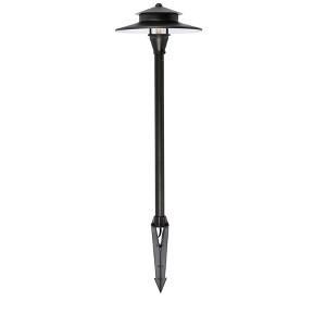 Elegant Lighting Outdoor 12V Cast Brass tier path light 9 inch Wide x 24 inch High in Dark Bronze - 1 of 4