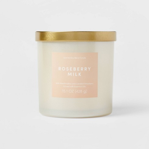 15.1oz Candle Pearlized Finish Label Roseberry Milk Tan - Opalhouse™ :  Target