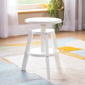 Guidecraft Adjustable Drafting Wooden Stool- Drafting Chair for Kids, 16in-18in | Toddler Swivel Stool for Kids' Art Studio, Classroom Seating - 1 of 4