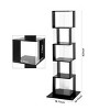 5-Tier Rotating Bookshelf with Acrylic Sides and Wide Anti-Tip Base ,Vertical Storage Tower for Small Rooms or Apartments-Baofuwish - 4 of 4