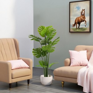 Christopher Knight Home Florence 57" Indoor Artificial Monstera Deliciosa Plant with Pot - 1 of 4
