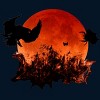 Men's Design By Humans Spooky Halloween Blood Moon Eclipse Ghostly Birds By KateLCardsNMore Tank Top - 2 of 3
