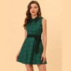 INSPIRE CHIC Women's A-line Belted Vintage Sleeveless Plaid Dress - 2 of 4