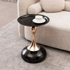 Lyngins Mermaid Tail Design Metal Side Table, Round End Table for Living Room, Modern Bedroom Nightstand, Small Side Table with Tray Top - 2 of 4