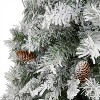 Nearly Natural 3-ft Flocked White River Mountain Pine Artificial Christmas Tree with Pinecones - 3 of 4