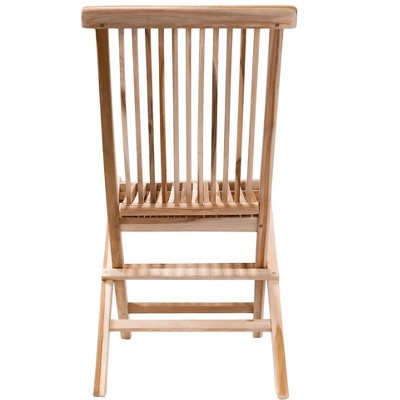 Nordic Teak Brown Armless Folding Patio Chair