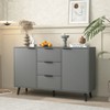 NicBex 47.2" Modern Sideboard,Kitchen Storage Cabinets with 3 Drawers and 2 Doors for Kitchen and Dining Room,Gray - 4 of 4