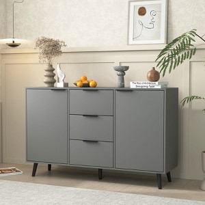 Okak Fluted Storage Cabinet Dresser with LED,Wood Clothes Organizer,Double Chest of 6 Drawers for Bedroom/Hallway/Living Room,Easy Assembly - 1 of 4
