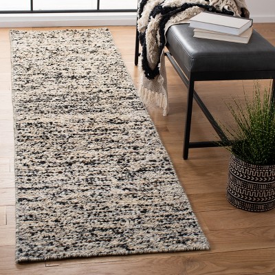 Handmade Beige and Grey Wool Tufted Runner Rug