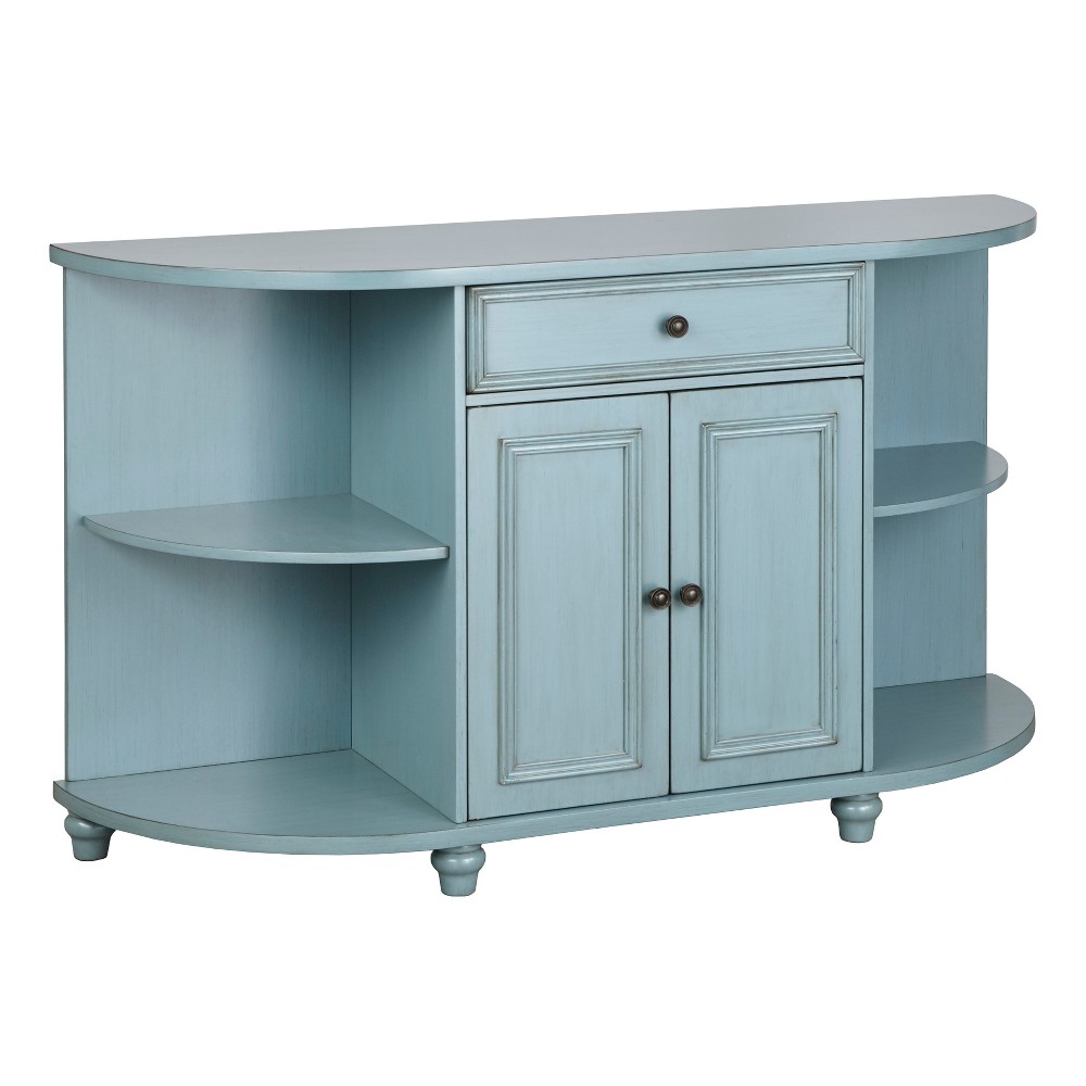 Elora Buffet Antique Blue - Buylateral: Nautical Style, MDF Wood, Storage Cabinet with Shelves & Drawer