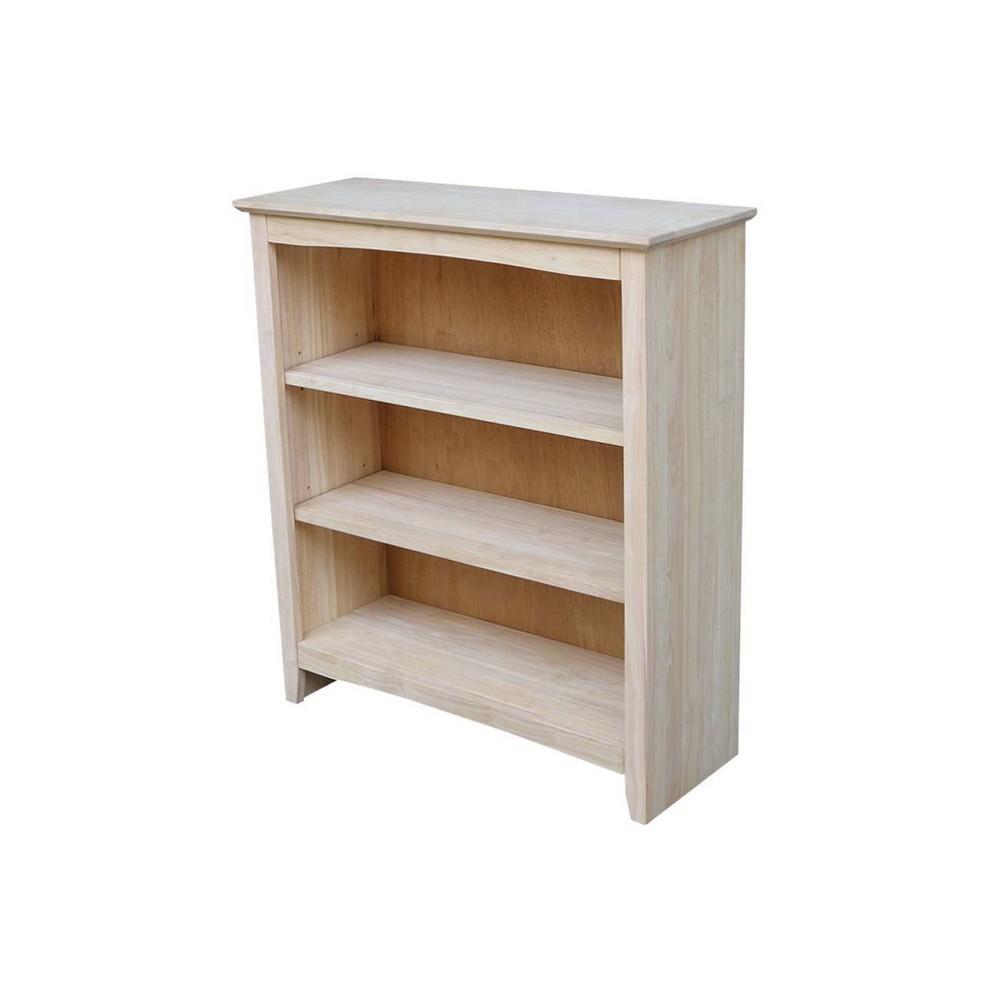 Photos - Garden & Outdoor Decoration International Concepts 36" Shaker Bookshelf Unfinished: Mid-Century Modern Style, 3-Tier Storage, Hardwood Construction