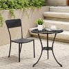 24" Round Black Cast Aluminum Patio Bistro Table with 2" Umbrella Hole, Weather-Resistant Outdoor Cafe Table for Porch, Garden, Backyard - 2 of 4