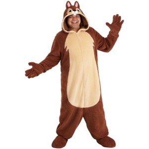 HalloweenCostumes.com 4X   Adult Plus Size Disney Chip 'n Dale Chip Halloween Costume | Disney Costumes, Brown/Black/Brown - 1 of 4