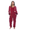 Just Love Womens One Piece Winter Holiday Adult Bodysuit Faux Shearling Lined Hoody Xmas Pajamas - 4 of 4
