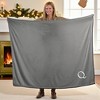 Personalization Mall All About Me Embroidered Initial Fleece Blanket, Grey, 60" x 80" - 2 of 4