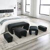 Modern Bouclé Upholstered Oval Dining Bench, Wood Leg Entryway Bench for Dining Room, Bedroom or Entryway – Cuddlewood - 2 of 4